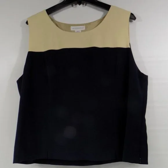 Worthington Navy Blue/Linen Zip-Front Suit Jacket and Tank Blouse Sz 18 READ NWT - Picture 12 of 16